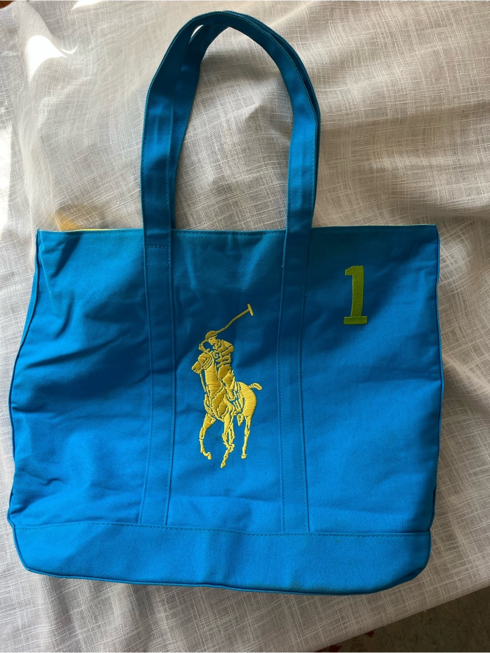 Polo Ralph Lauren Big Pony #1 Canvas  Embroidered Tote Bag